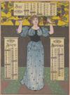 LOUIS J. RHEAD (1858-1926). POSTER CALENDAR. Group of 4 calendar sheets and cover. 1903. Each approximately 18x13 inches, 47x33 cm. Tab